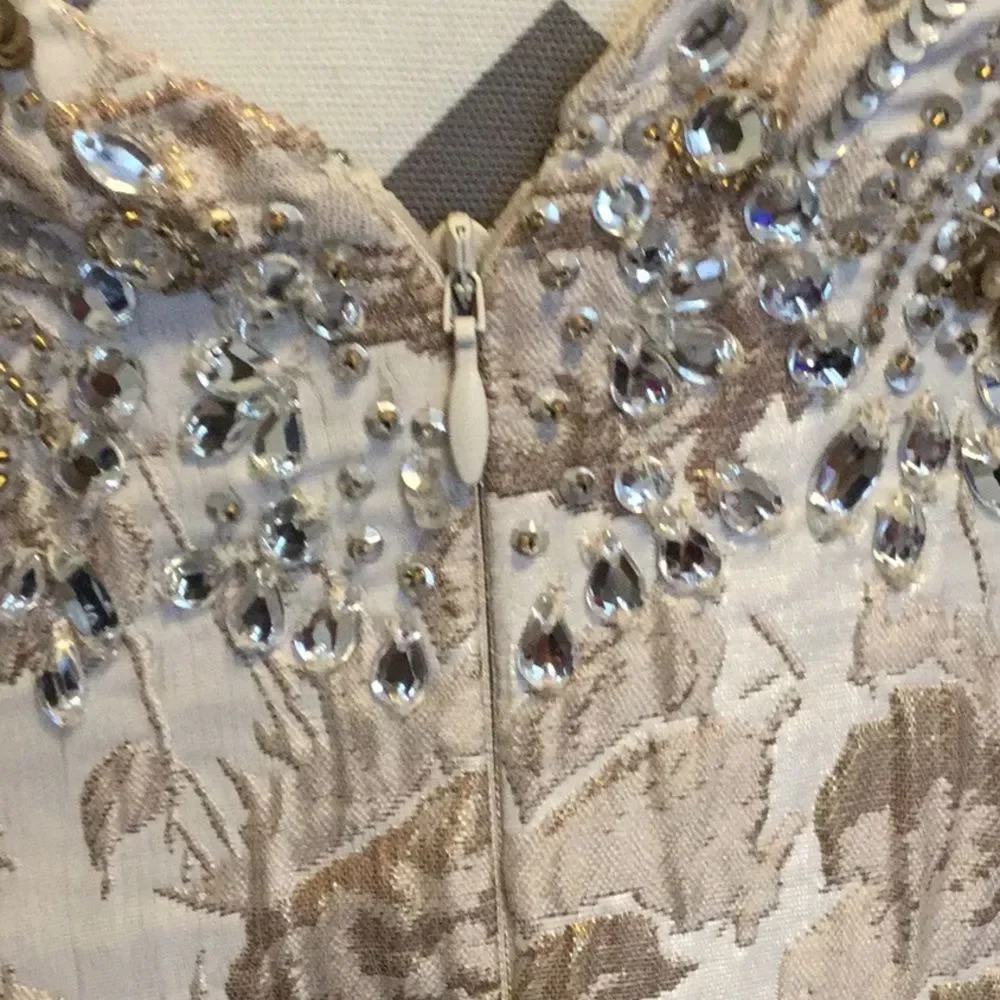 Aidan Mattox Metallic Jacquard Ball Gown - Picture 3 of 8